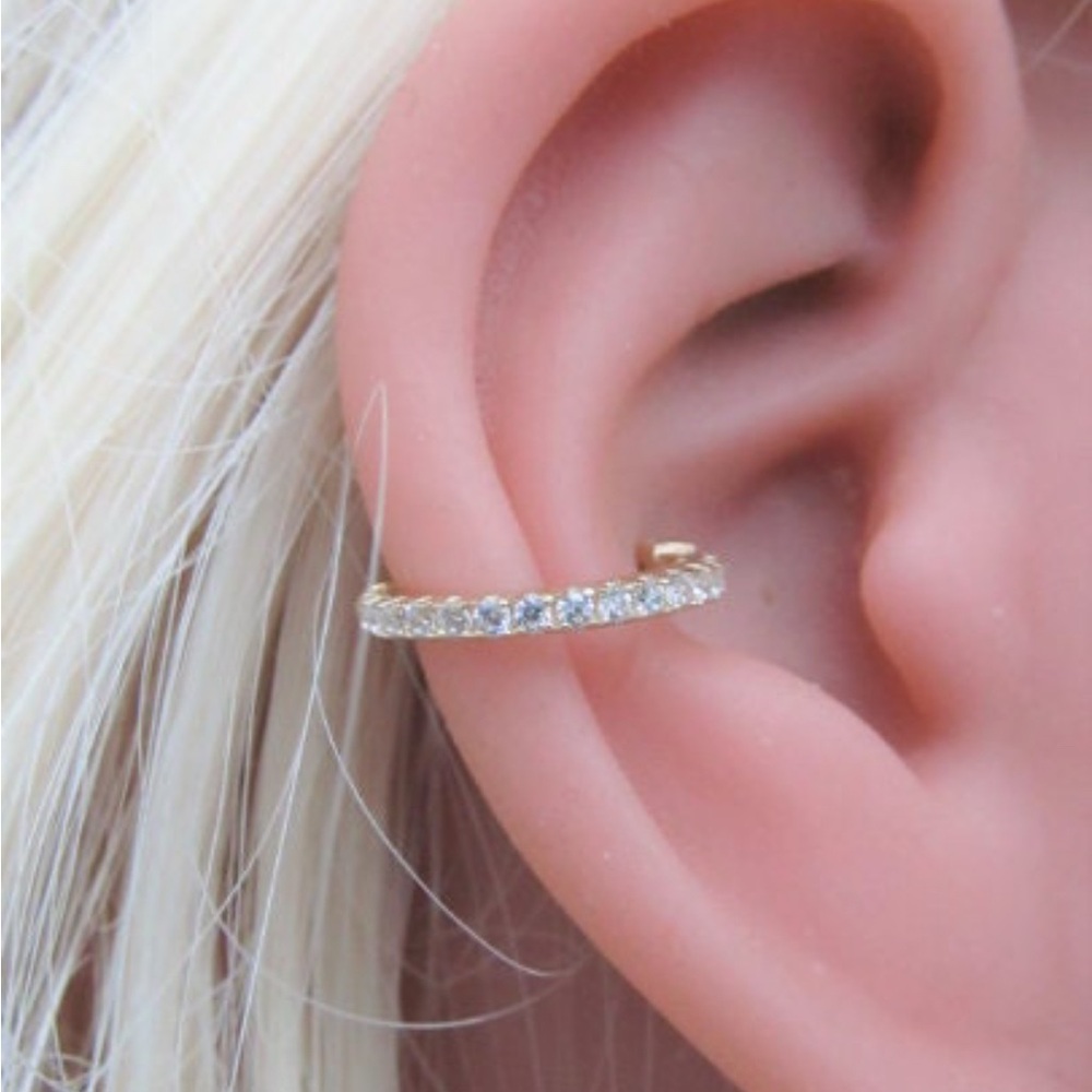 16g 14kt yellow gold diamond clicker 14mm